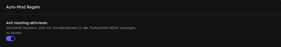 Auto-Mod Regeln