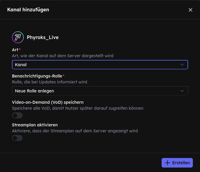 Social Media Kanal hinzufügen