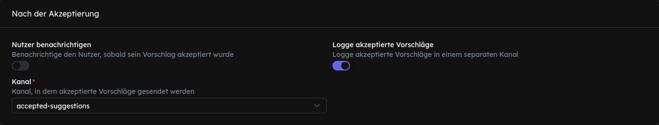 Nach der Akzeptierung