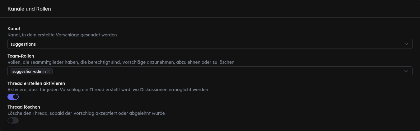 Kanäle und Rollen