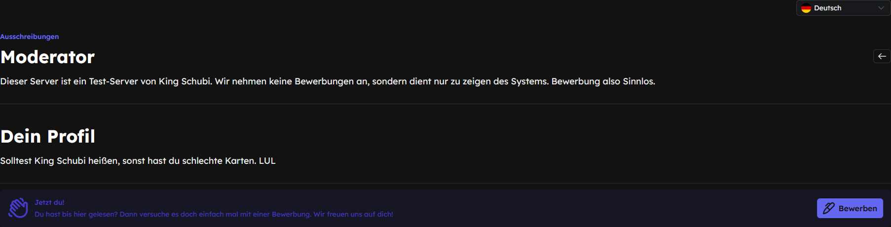Bewerbung Details