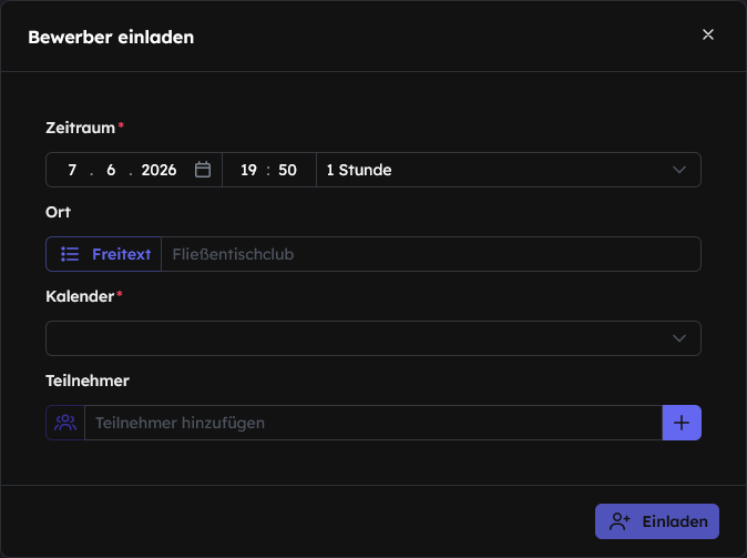 Bewerbung Einladen