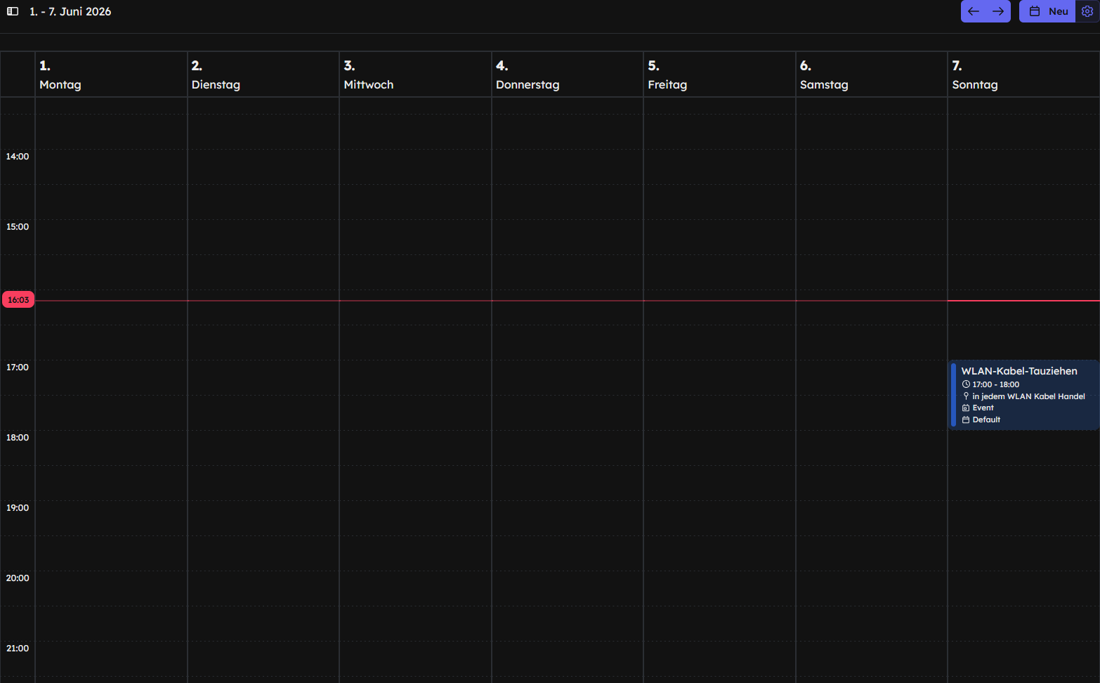 Kalender Übersicht