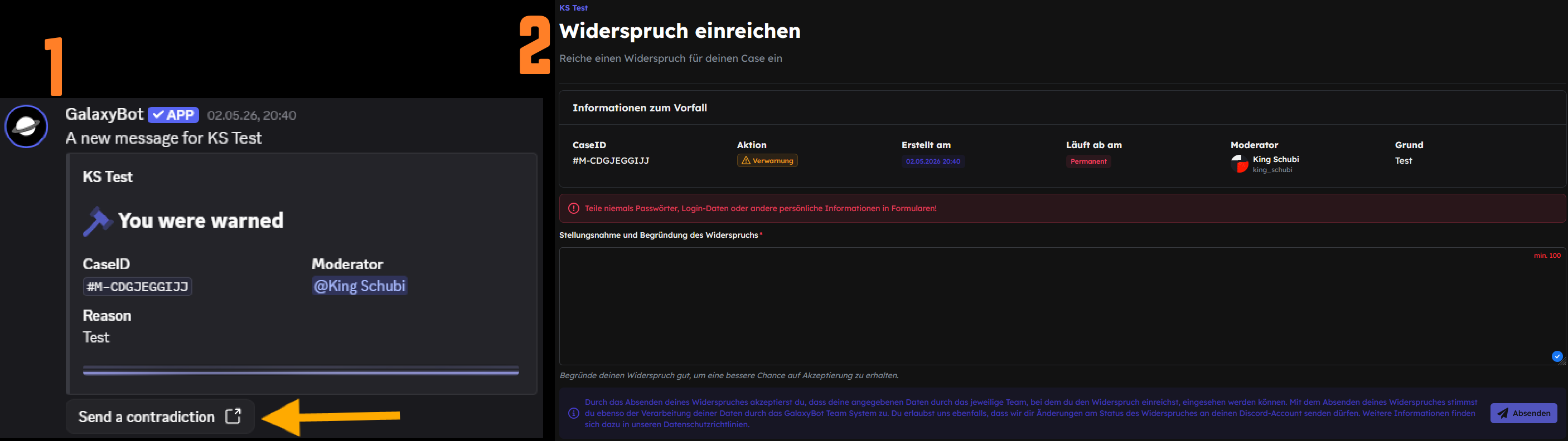 Widerspruch einreichen