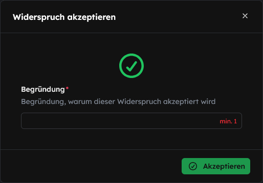 Widerspruch annehmen