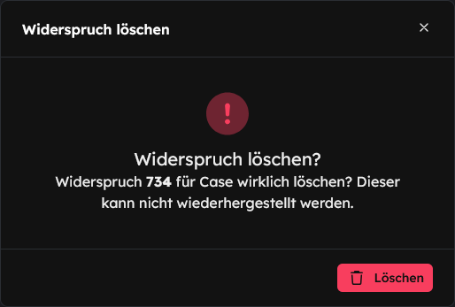 Widerspruch löschen