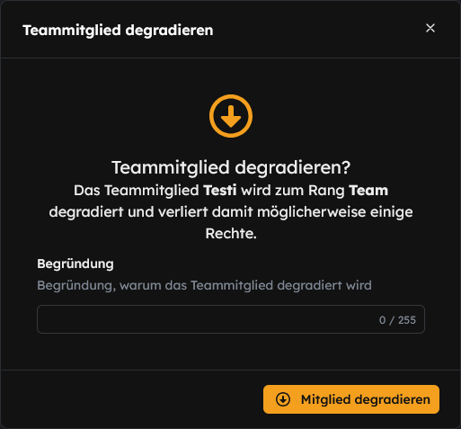 Team Degradierung