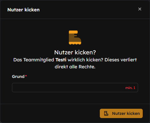 Nutzer Kicken