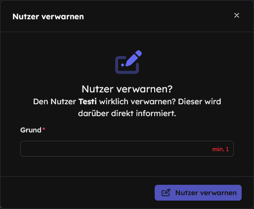 Nutzer Verwarnen