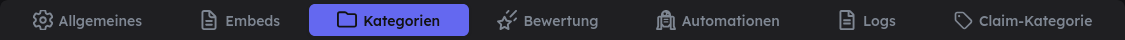 Tabs Kategorien