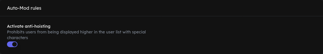 Auto-Mod rules