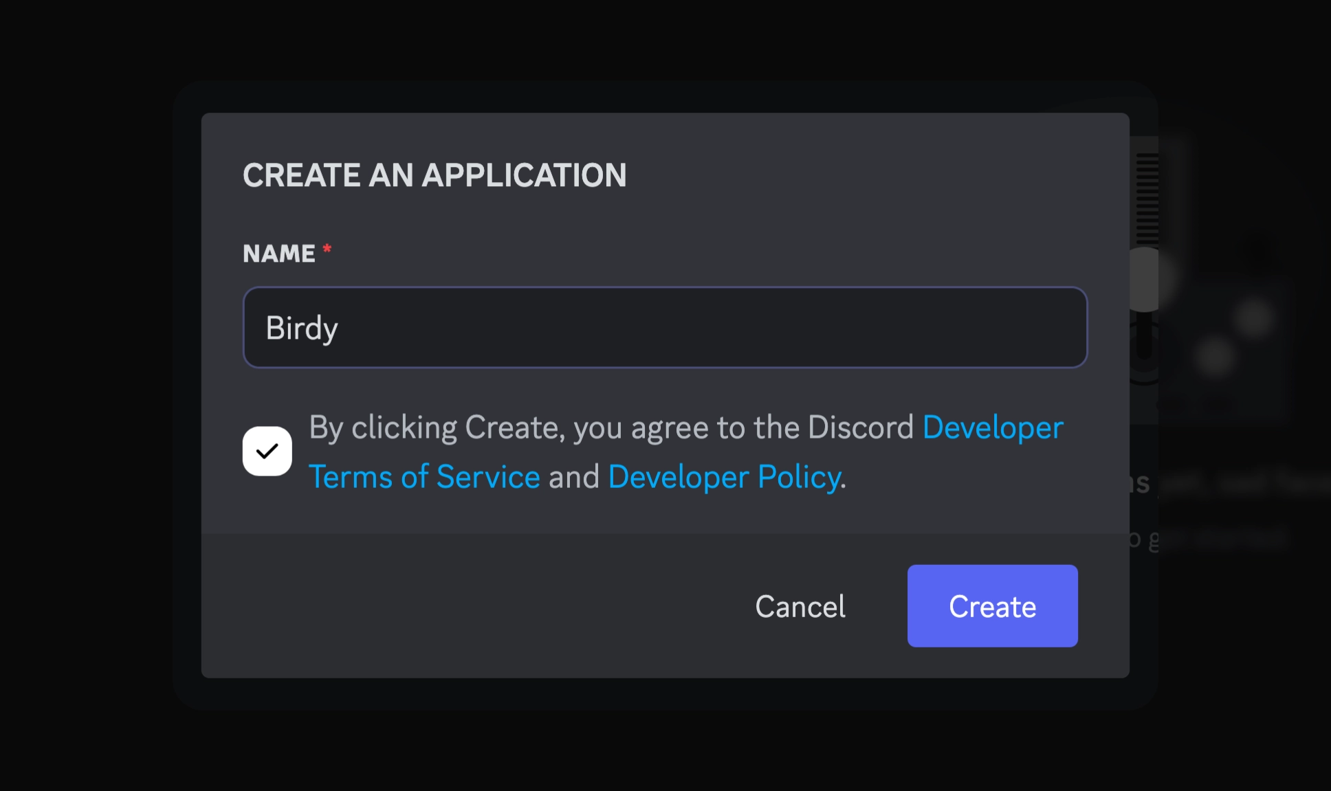 Name new Application