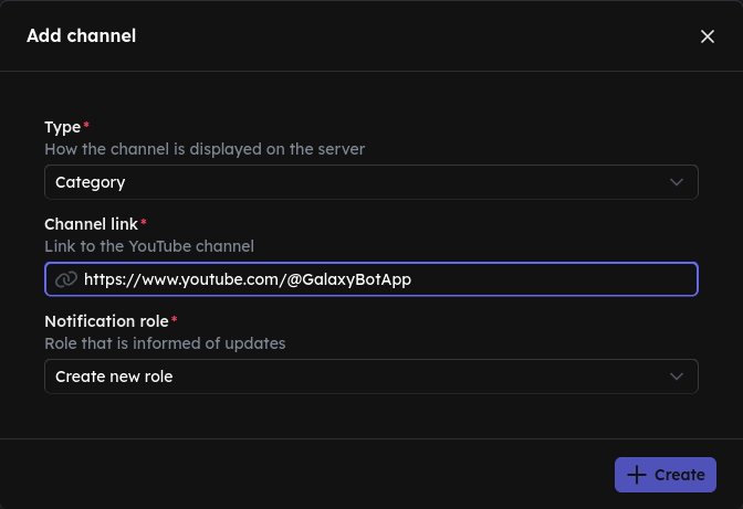 Add channel – Display type