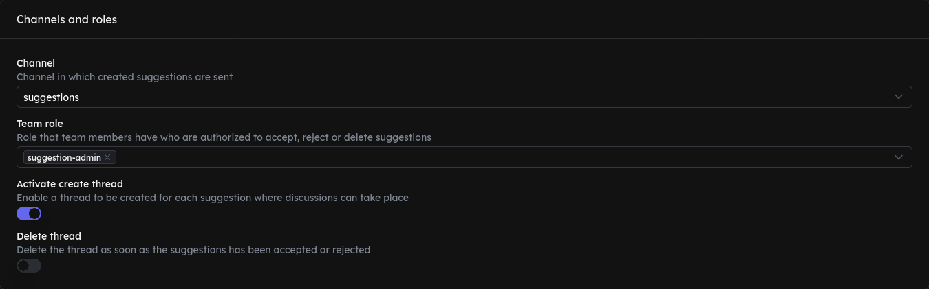 Channels and roles