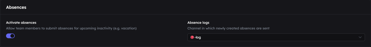 Team management - Absences
