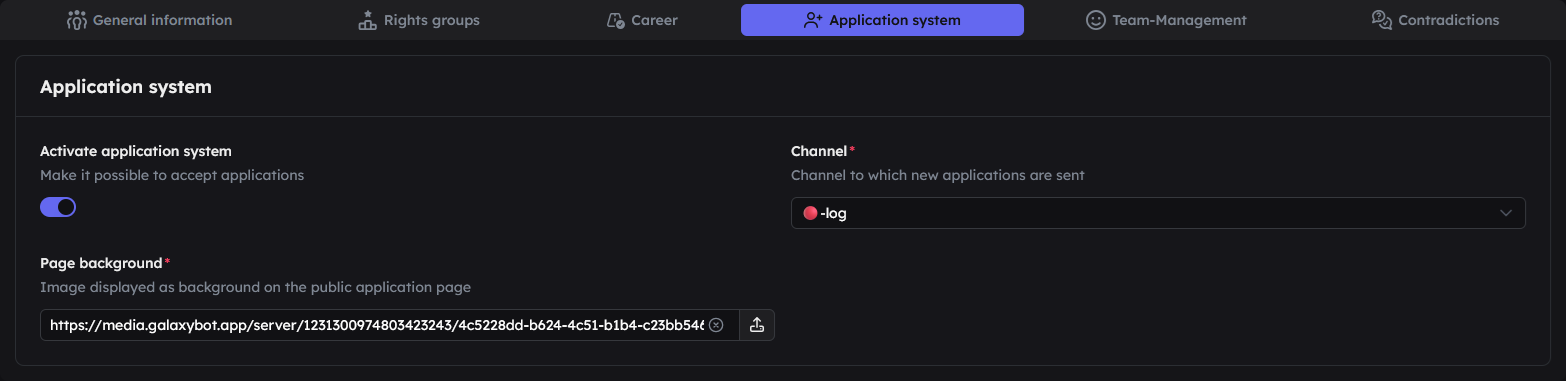 Application system