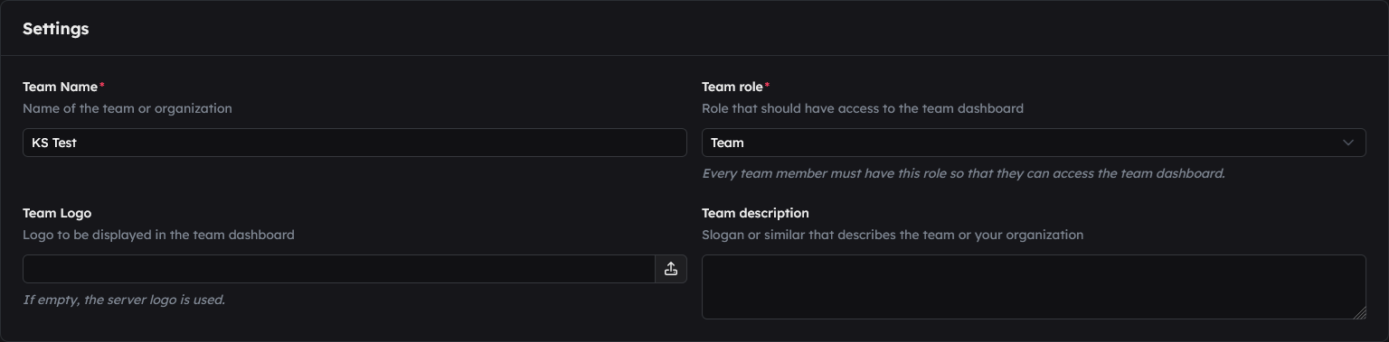 General information - Settings