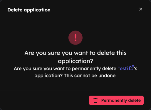 Application delete