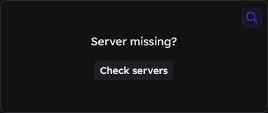 Team Dashboard: Server missing from overview