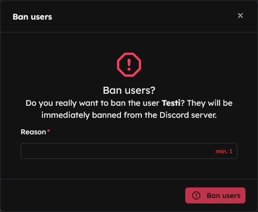 Ban user