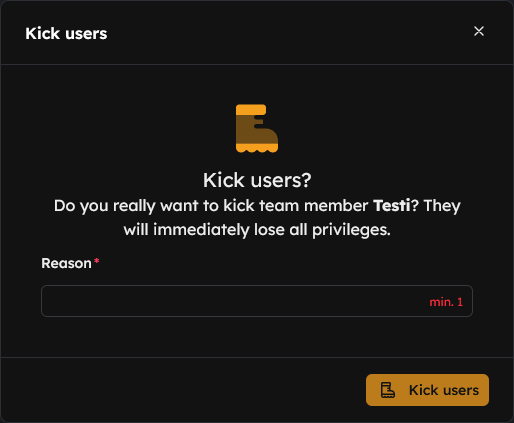 Kick user